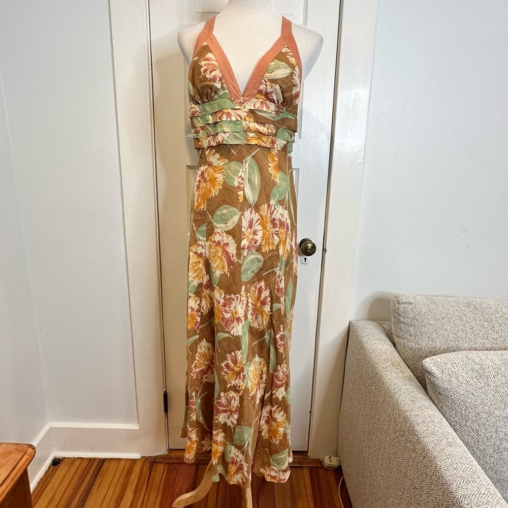 DKNY‎ DONNA KARAN NEW YORK 100% LINEN MAXI SLEEVELESS DRESS SIZE 12